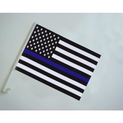 Blue Line usa Police Flag 30x45cm American car flag 12x18inch USA window flag bearer standard-bearer waving flags