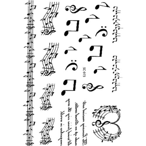 Custom waterproof tattoo stickers small fresh tattoo stickers wholesale fashion music notation can be customized SC2973
