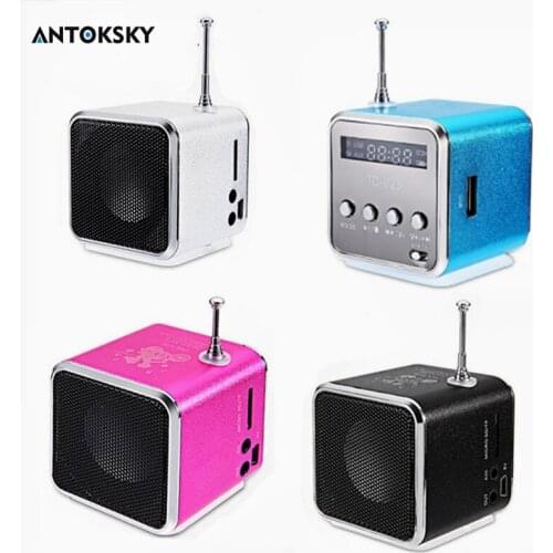 Antoksky Portable TD-V26 Digital FM Radio Speaker Mini FM Radio Receiver With LCD Stereo Loudspeaker Support Micro TF Card