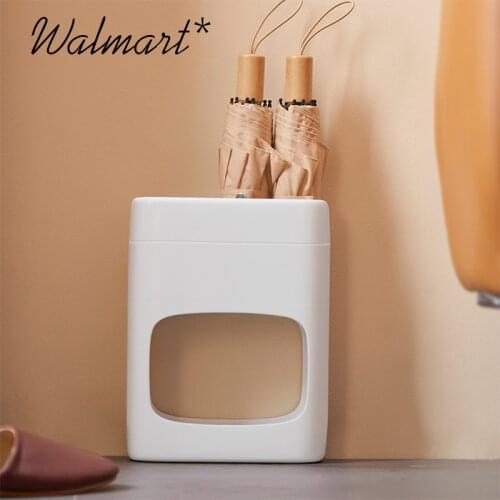 Simple Umbrella Storage Stand Household Plastic Umbrella Organizer Shelves Floor-Standing Rain Gear Storage Holder for Doorway