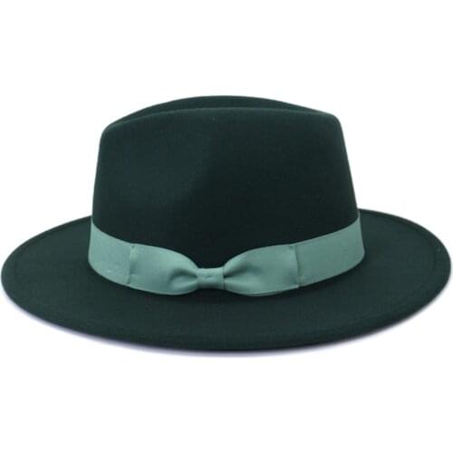 Hat fedoras solid colorPanama felt hat for women jazz hat church hat top cap british women fedoras hats for men шляпа женская