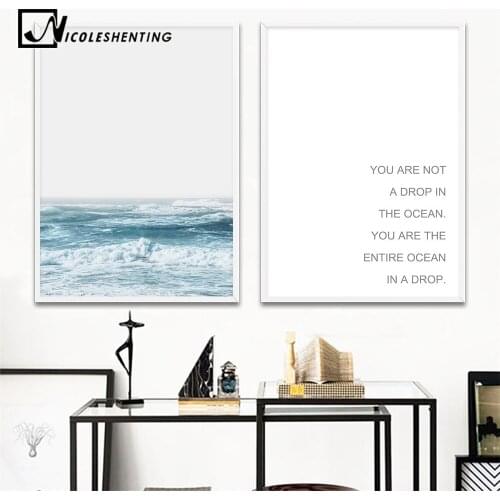 Scandinavian Sea Waves Wall Art Canvas Paintings Landscape Ocean Coastal Nordic Posters and Prints Decorative Picture Home Decor