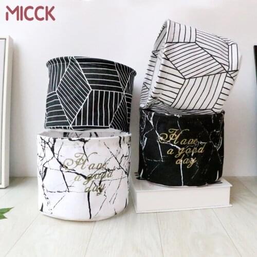 MICCK Foldable 11 Colors Storage Baskets Cute Cartoon Printed Desktop Linen Storage Basket Space-Saving Makeup Organizer Bags