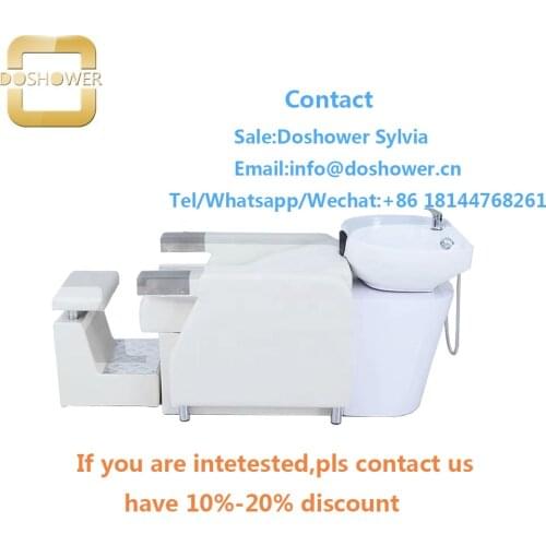 Hair salon backwash units with hair wash sink for hair massage shampoo bed