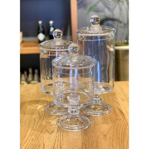 The Mia Glass Covered Sugar Bowl 25 x 12 x 12 cm Footed Cookie Stand Covered Kitchen Glass Accessory 1000ml