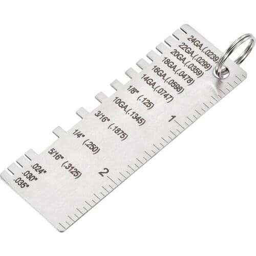 Uxcell Wire/Metal Sheet Thickness Gauge 0.0239-0.035 Gage Plated Size Inspection Tool, Wire Metal Sizes Thickness Gauge