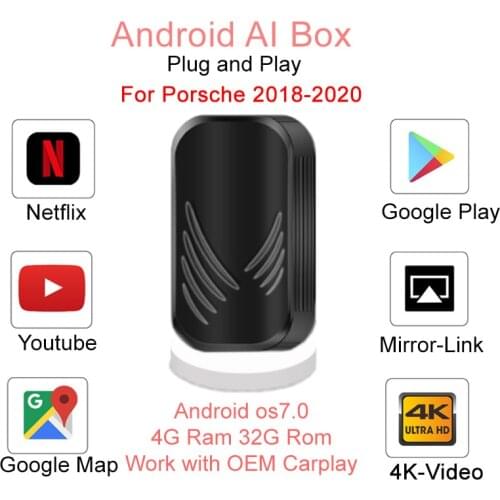 Video AI Box for Porsche Macan Cayenne 718 Boxster 911 Panamera with OEM CarPlay Mirror Link Android System BT WIFI navigation