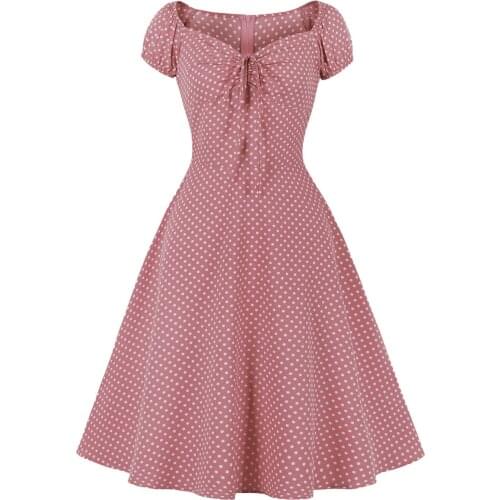 Fashion Polka Dot Midi Dress for Women Blue O Neck Short Sleeve Plus Size Dresses Paty Ladies Streetwear Summer Vestidos 2021
