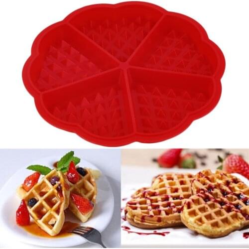 1Pcs Heart-shaped Waffles Mold 5-Cavity Bundt Oven Muffins Baking Mould Cake Pan Silicone Mold Tool