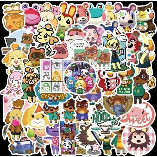 10/50PCS Animal Crossing Sticker Forest Friends Club Graffiti Stickers For Computer Luggage Skateboard Stickers Decals Kid Toy