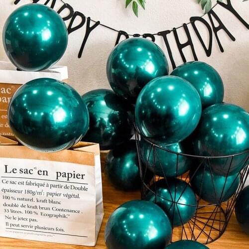 15pcs 10inch Helium Premium Balloons Decor Turquoise Double Layer Pearl Birthday Wedding Party Teal Green Set Type Shape Style