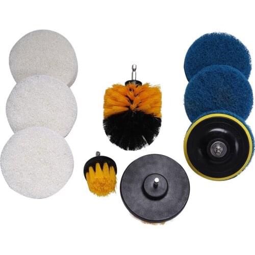 11 Pcs Power Scrubber Brush Drill Brush Clean For Bathroom Surfaces Tub Shower Tile Grout Cordless Power Scrub Cleaning