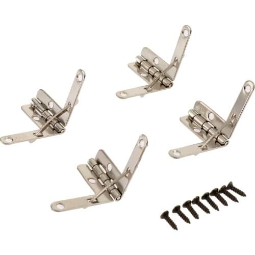12Pcs 28*22mm Furniture Hinges Jewelry Gift Case Wood Box Lid L 90 Degree Support Spring Hinge Antique Silver Furniture Hardware