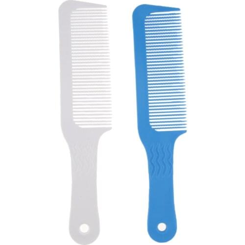 2x Barber Salon Flat Top Clipper Comb Hairdresser Styling Waved Teeth Combs