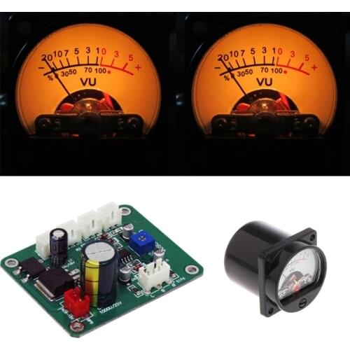 VU Panel Meter Warm Back Light Recording+Durable Driver Board Module+Cables