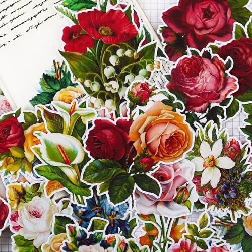 36PCS Victoria Rose Sticker Decoration DIY Ablum Diary Scrapbooking Label Sticker Cute Stationery