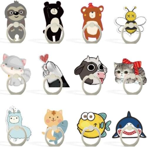 360 Degree Cartoon Animal Finger Ring Holder Smartphone Stand Holder Mobile Phone Holder For iPhone Xiaomi Huawei All Cell Phone