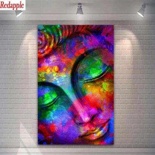 3d round square diamond embroidery Hot selling home art, colorful Buddha statues, religion Diy full diamond painting