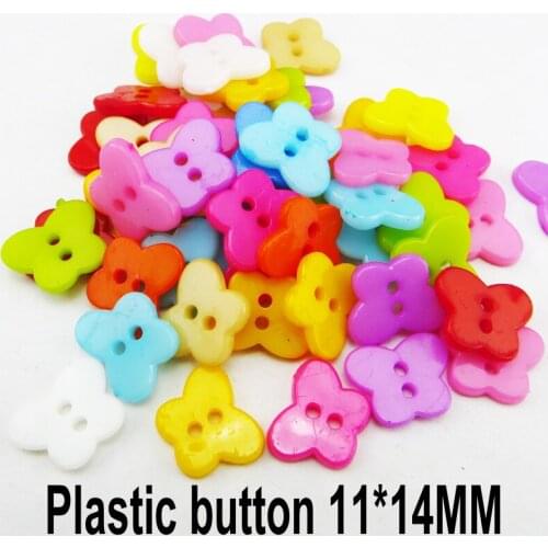 50PCS Dyed butterfly plastic buttons decoration coat boots sewing clothes accessory garment toy button P-267