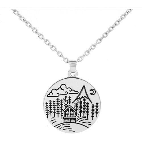 6 Different Styles Camping Necklaces Adventure is where the heart is Heart Shape Pendant Necklace Camping Jewelry Outdoor Gifts