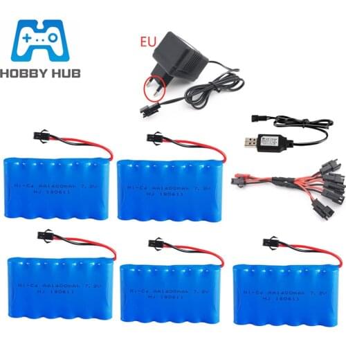 7.2v 1400mAh NiCD Battery +7.2V Charger sets For RC Cars Robots Tanks Train Gun Boats 5*AA 7.2v 700mah Rechargeable Battery Pack