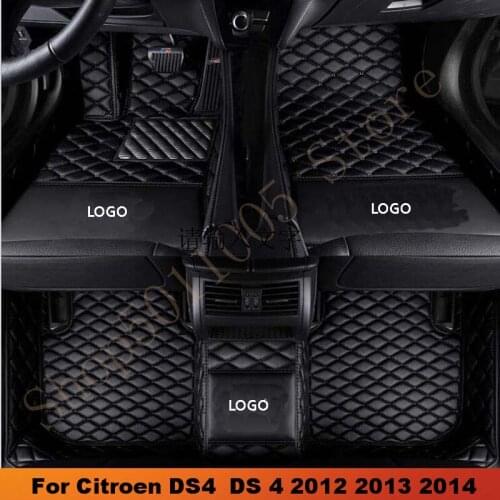 Car Floor Mats For Citroen DS4 DS 4 2012 2013 2014 Car Carpet Waterproof Auto Interior Accessories Foot Pads