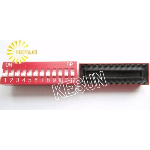 FREE SHIPPING 20PCSx China Quality DS-12 Red 12P DIP Switch 2.54mm 12 Position Encoder Switch Slide Switch