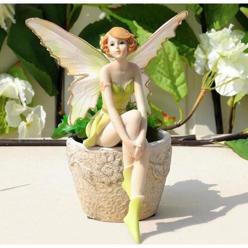 Flower fairy angel figurines Home Ornament Fairy Garden Miniatures Resin Beautiful girl Figurines Wedding gifts