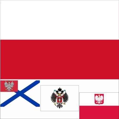 Poland Flag 3X5FT 90X150CM 100D Polyester Royal Standard Tsar Of Poland (1815–1830) Banner