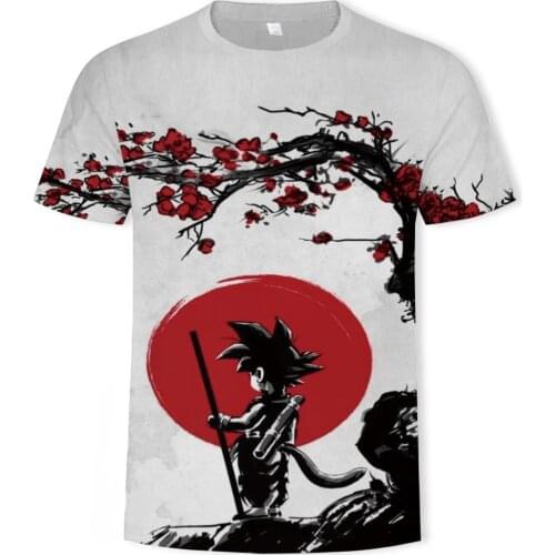 2021Mens Summer Short Sleeve Round Neck T-shirt Fashion 3D Printing Dragon Ball Series New Mens Tops Parent-child Wear