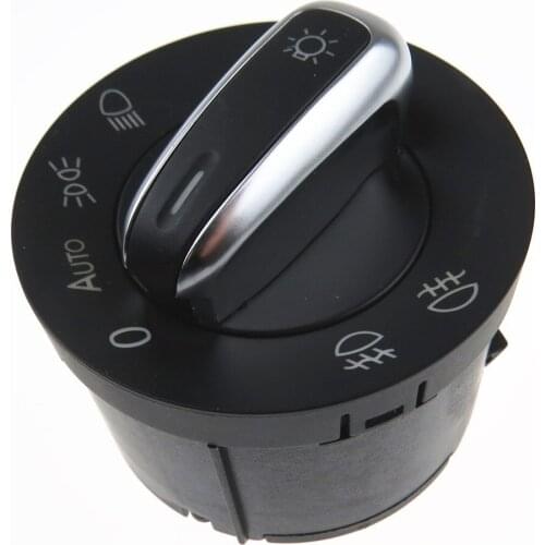 Chrome Auto Headlight Switch Fog Head Light Lamp Knob Fit For VW Golf Jetta MK5 MK6 GTI Passat B6 Touran Tiguan 5ND 941 431B