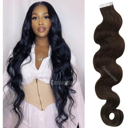 Brazilian Body Wave Tape in Hair Natural Color Remy Human Hair Skin Wefts Tape ins 40pcs/Lot