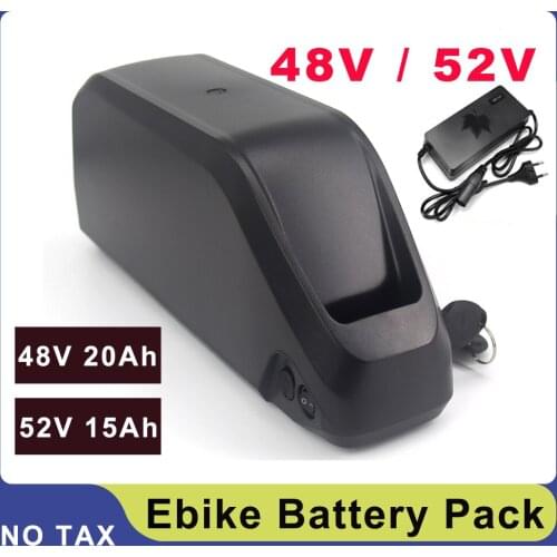 48V 20Ah Electric Bicycle Battery Pack 52Volt Polly Downtube 18650 Lithium Batteria For Mtb Ebike Power 1000W 1500W With Charger