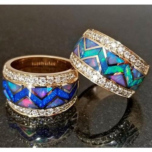 Milangirl Fashionable Ladies Golden Symphony Ring for Women Engagement Wedding Party Jewelry Accessories
