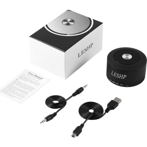 LESHP Mini Portable Wireless 3.0 Speakers 3W 5V USB / DC Charging Port Built-in Mic & LED Lights for Cell phones Computers