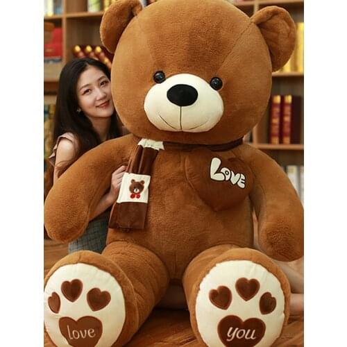 High Quality 80/100CM 4 Colors Teddy Bear With Scarf Stuffed Animals Bear Plush Toys Teddy Bear Doll Lovers Birthday Baby Gift