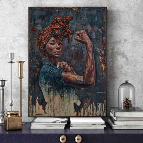 Powerful Black Women Canvas Paintings On The Wall Posters And Prints Portrait Of Black Woman Wall Pictures For Living Room Decor