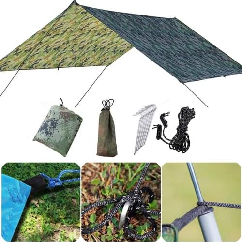 Outdoor Canopy Sun Shelter Tarp Camping Hammock Sun Mat Shelter Beach Rain Camping Tent Waterproof Multifunctional