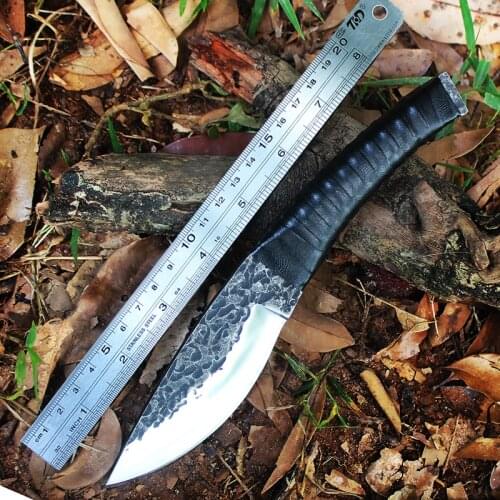 Voltron straight knife, hand-forged tactical knives, special battle wilderness survival knife, jungle wild carry knife