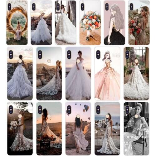 208FG Luxury Wedding Dress Girl Soft Silicone Tpu Cover phone Case for xiaomi redmi 5A 8 8A 5Plus note 5 5A 8 8t Pro