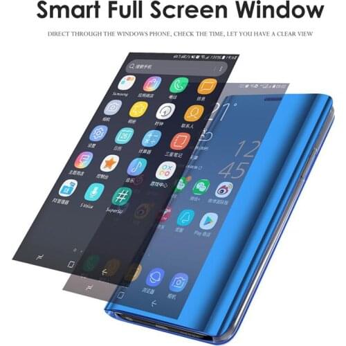 Luxury Mirror Flip Foldable Stand Cover For OPPO Realme 6i 6 Pro Clear View Intelligent Wake Cover Cases