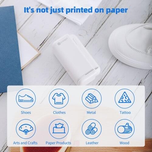 EVEBOT PrintPods Handheld Printer Mini Portable Inkjet Tattoo Printer with Ink Cartridge WiFi Connection Support Android/iOS#R40