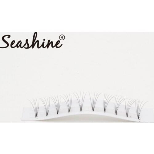 Seashine 1Tray Short stem 8 to 15mm C D Curl Premade Fans Fake Eyelashes Extension Lashes Faux lash Supplies Russian Volume Lash