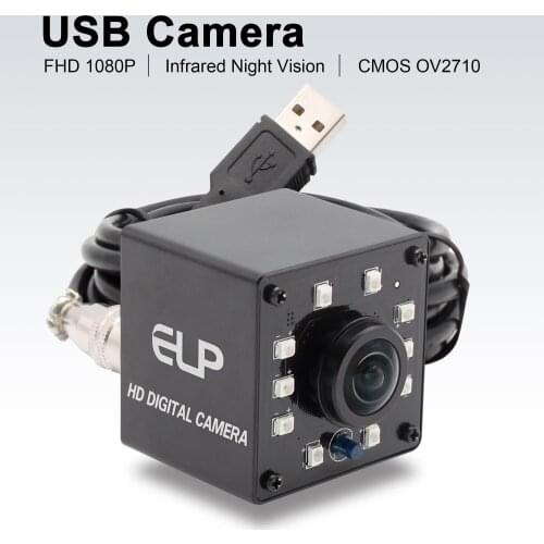 Wide angle IR Surveillance USB camera 1920X1080 full hd 180 degree fisheye lens CMOS OV2710 day and night usb camera module