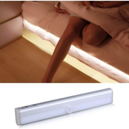 LED Cabinet Light PIR Motion Sensor LED Bedroom Lamp AAA Battery Operated Night Lamp for Kitchen Closet Cupboard Stairs Corridor