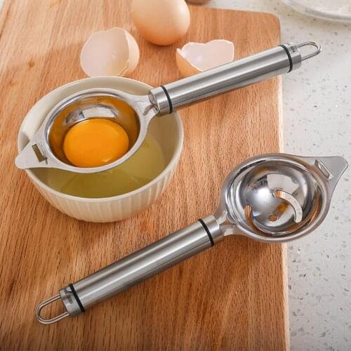 Egg Separator Stainless Steel Egg Yolk White Separator Filter Long Handle Egg Divider Baking Cooking Egg Tools Kitchen Gadgets