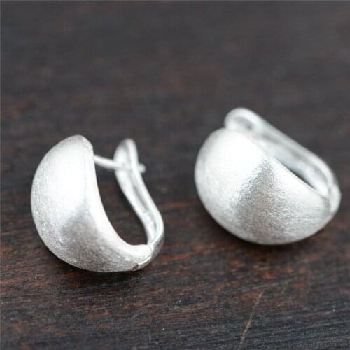 BESTLYBUY 100% Pure 925 Sterling Silver Female Fashion Jewelry Handmade Drawing Earrings for Women Lover Gifts Free Shipping