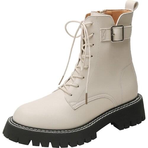 Fashion Snow Boots Female Ankle Boots Women Split Leather Shoes for Winter Woman Casual Motorcycle Botas Mujer