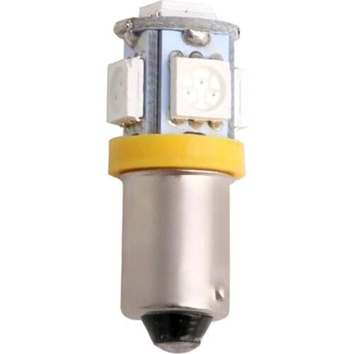 1Pc T11 BA9S 5050 5-SMD LED Bulb Car Lamp 12V T4W 3886X H6W 363 Yellow Light