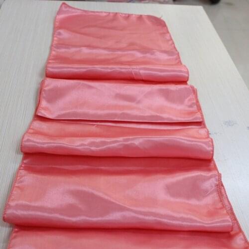 WedFavor 10pcs Coral Fashion Satin Table Runners For Party Hotel Banquet Wedding Event Decoration